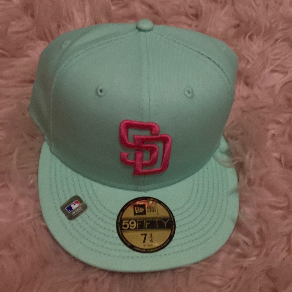 padres aqua fitted hat